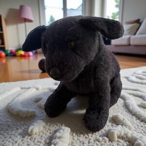 Vintage 1987 Avanti Applause Black Labrador Lab Puppy Dog Plush Stuffed Animal